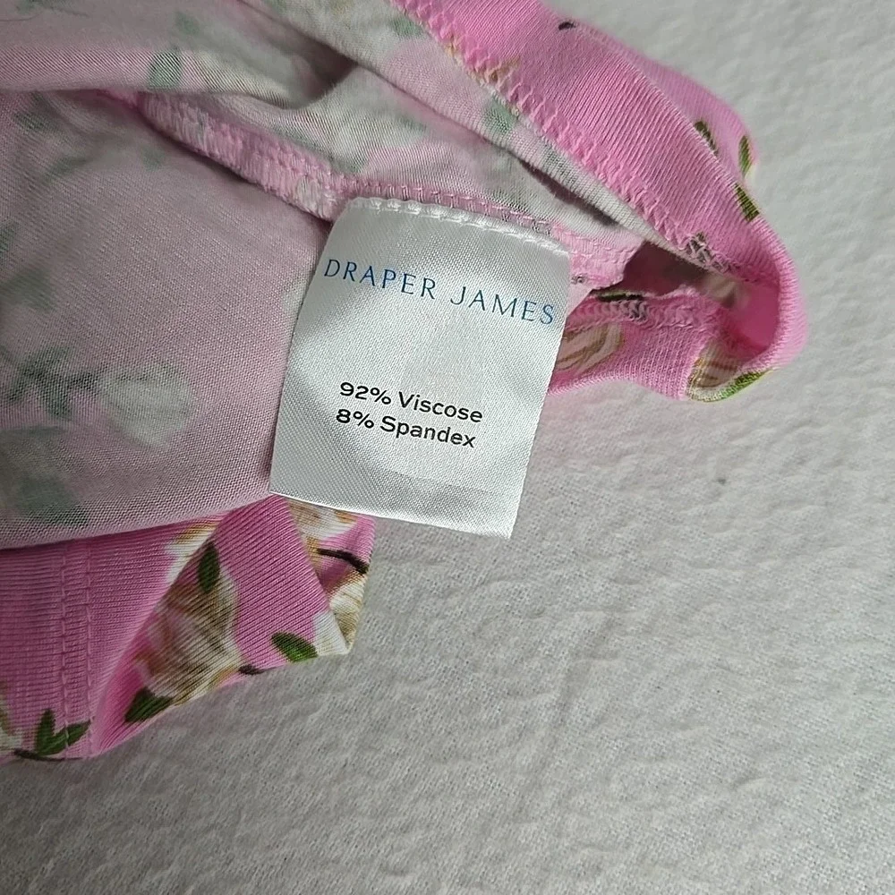 Draper‎ James Lee Ann Dress Medium Pink Magnolia Floral Puff Sleeve Coquette